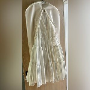 Maje bland structured white dress beautiful fabric MIDI